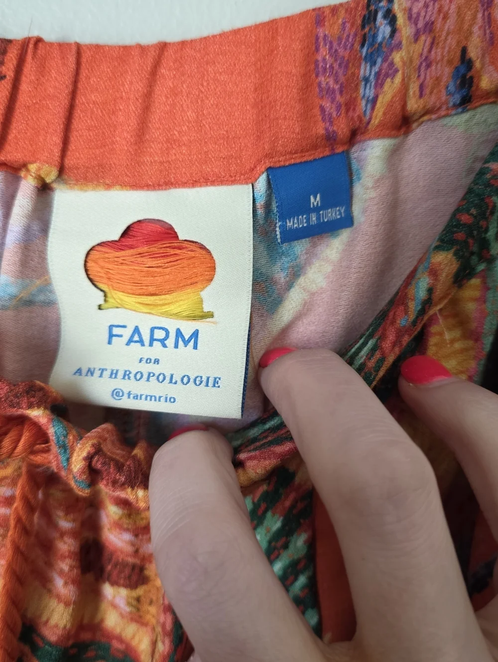 FARM Rio Orange Tropical Print Wide-Leg Pants - Picture 3 of 7